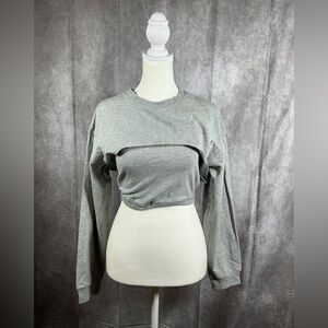 Stylish Gray Women's Crop Top